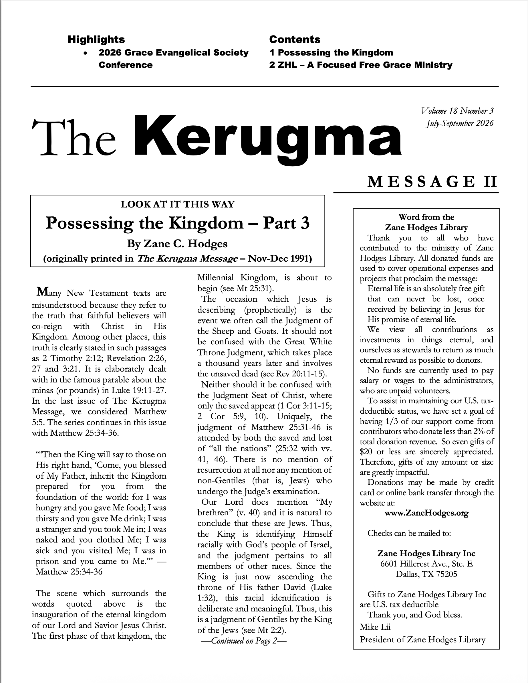 Cover 2026-09-14 Kerugma Message OPT